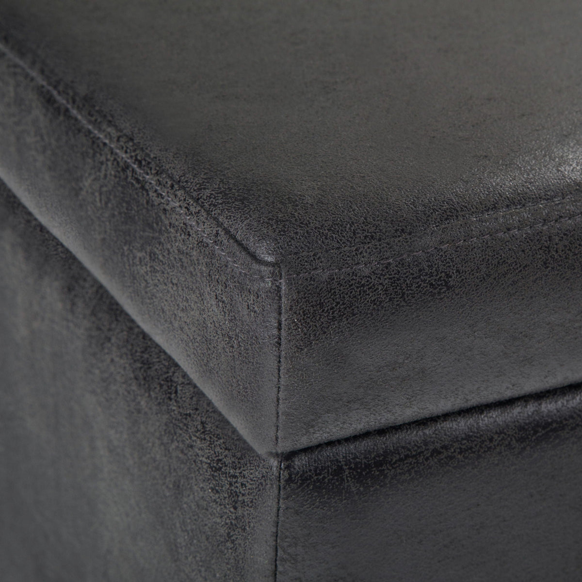 Avalon Contemporary Storage Ottoman Bench with Large Storage - Black, Dark Brown, Dark Gray
