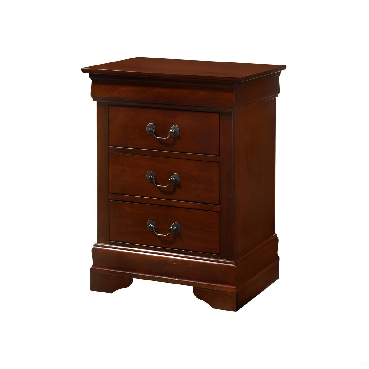 Louis Phillipe Wood Nightstand with Storage Drawers - Multiple Colors