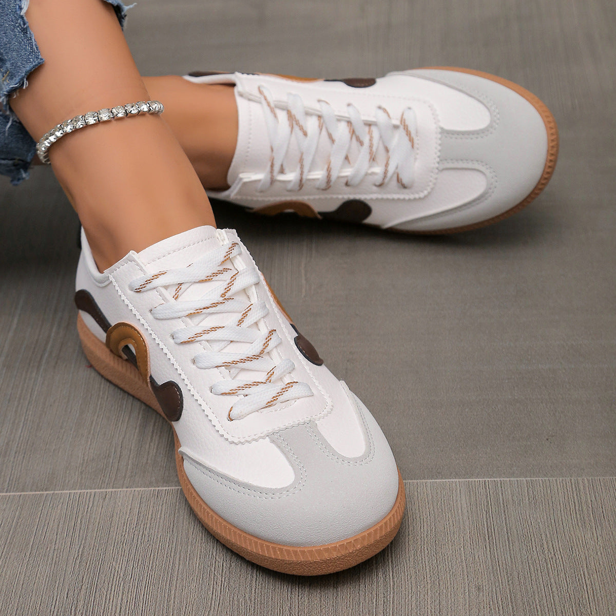 German Training Women's Flat Retro Casual Sports Skate Shoes