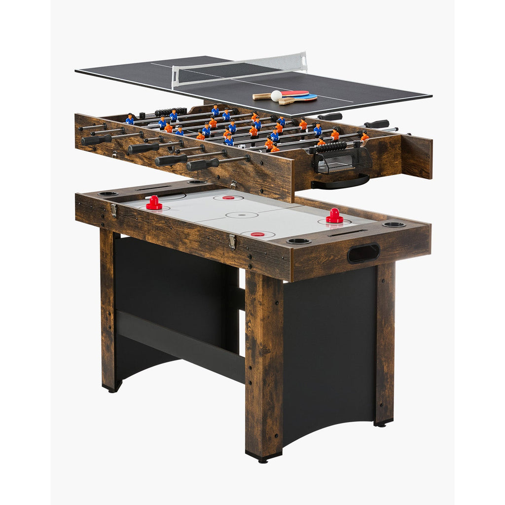 54" 3-in-1 Air Hockey Table with Foosball and Ping Pong