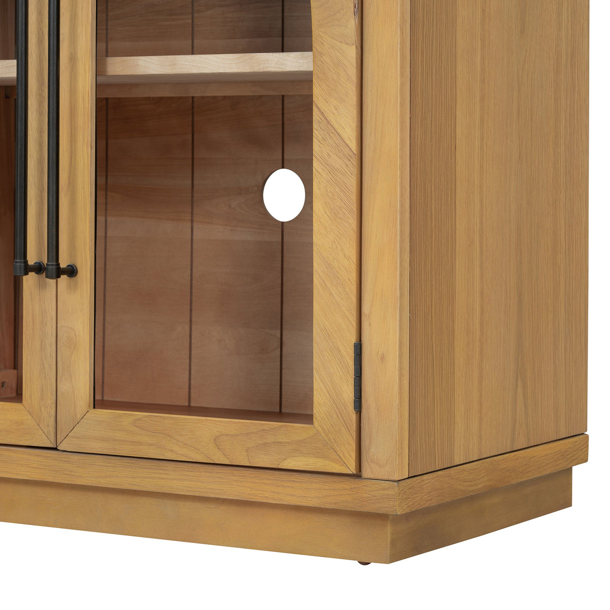 Large 4-Door Sideboard Buffet Cabinet with Glass Doors - TREXM