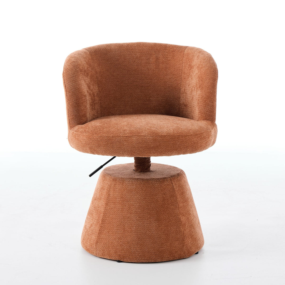 Adjustable Height Swivel Bar Stool with Chenille Upholstery - Terracotta