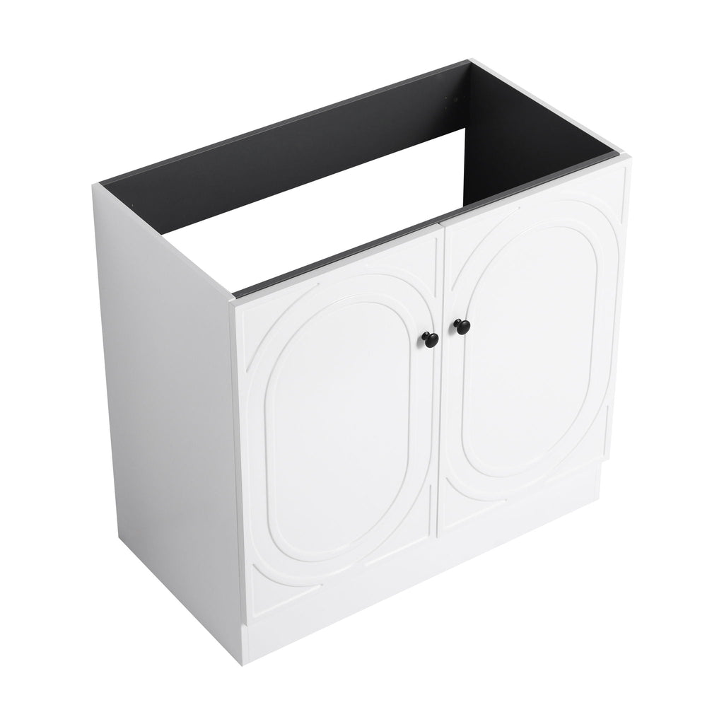 Modern Freestanding Bathroom Vanity with Soft Close Cabinet Doors - Pearl Silver, White, or Dark Green