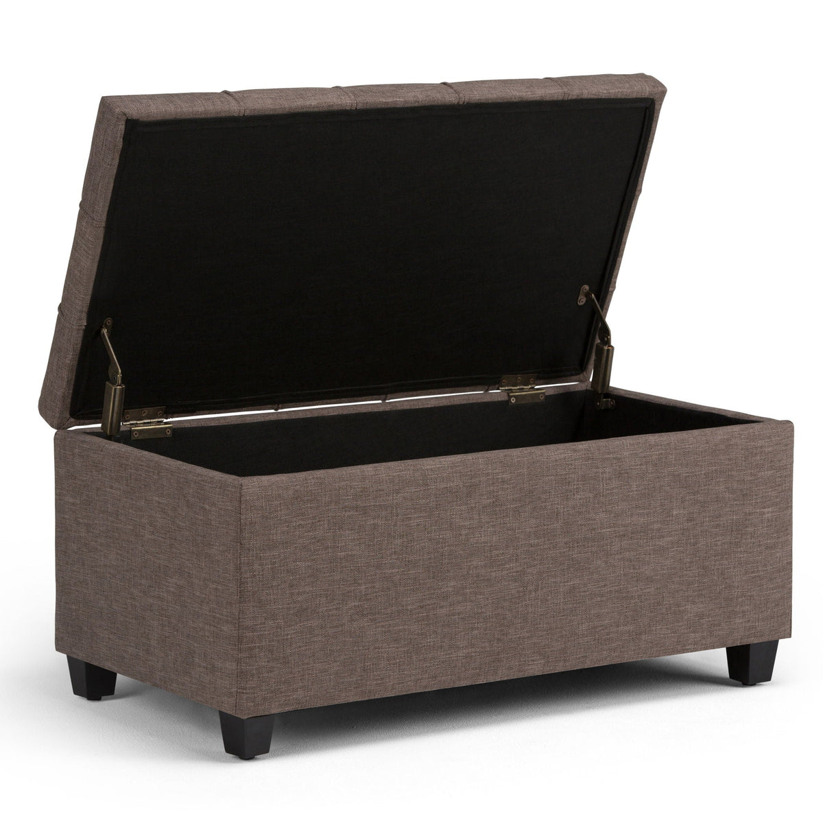 Upholstered Storage Ottoman Bench with Safety Hinge - Multiple Colors