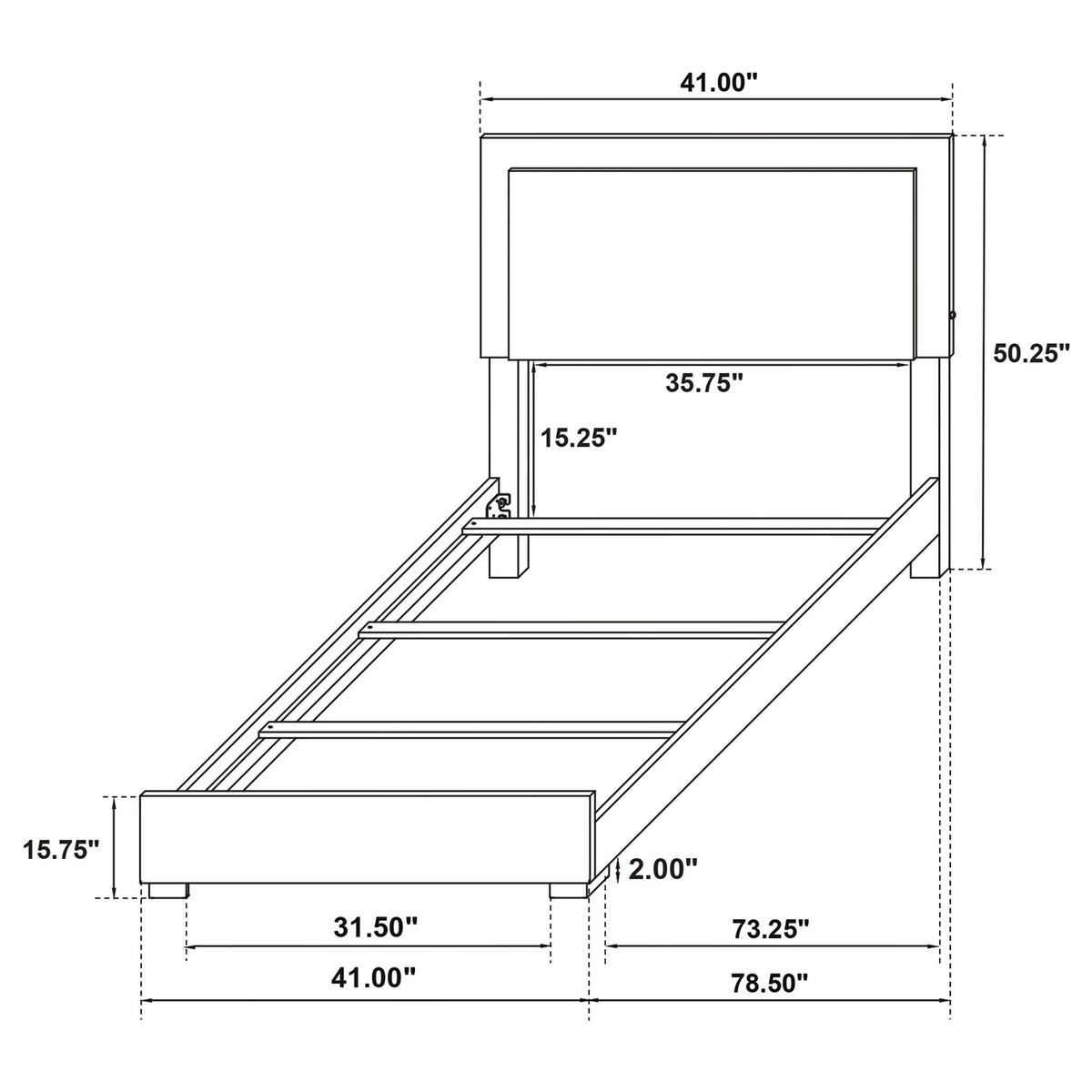 Jeremiah LED Panel Bed With Touch Controlled Lighting