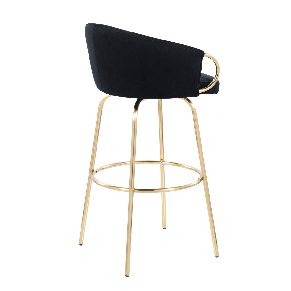 Claire Contemporary Fixed Height Bar Stool Set with Round Footrest - Multiple Colors