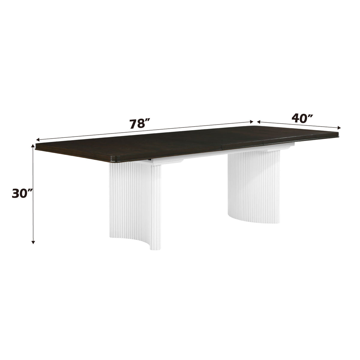 Carene Dining Table with Leaf - Brown and White