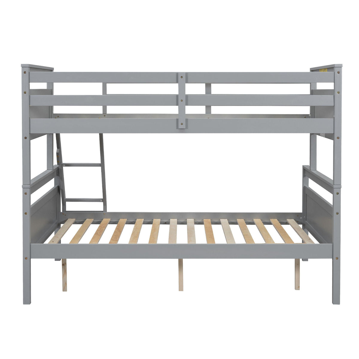 Twin Over Full Bunk Bed with Ladder and Storage Options - White or Dark Gray