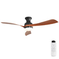 Ceiling Fan With Remote Controlled LED Light, 3 Blades, Black