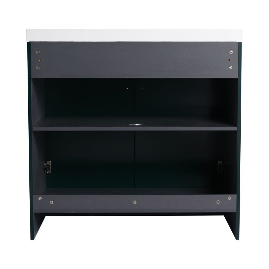 Modern Freestanding Bathroom Vanity with Soft Close Cabinet Doors - Pearl Silver, White, or Dark Green