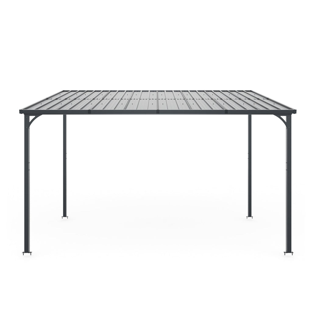 Galvanized Steel Lean-to Pergola with Wall Mount - 12' x 8'
