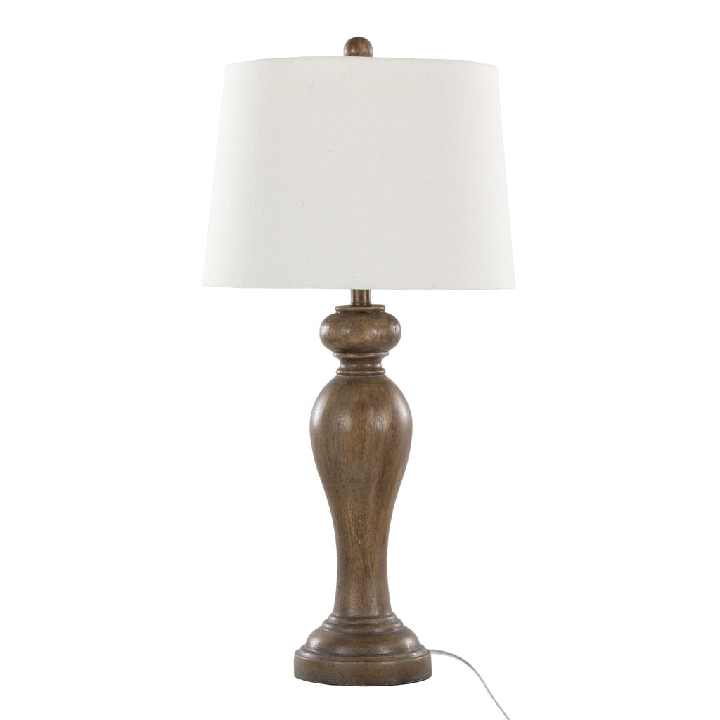 Contemporary Table Lamp Set with 3-Way Lighting - White