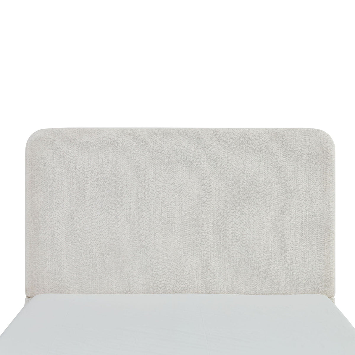 Tall Headboard Upholstered Bed with Metal Frame - King, White