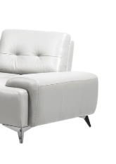 Turano Pearl Leather Sectional Sofa with Adjustable Back - Pearl