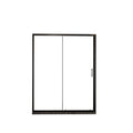 Single Sliding Shower Door with Stainless Steel Handle - Black