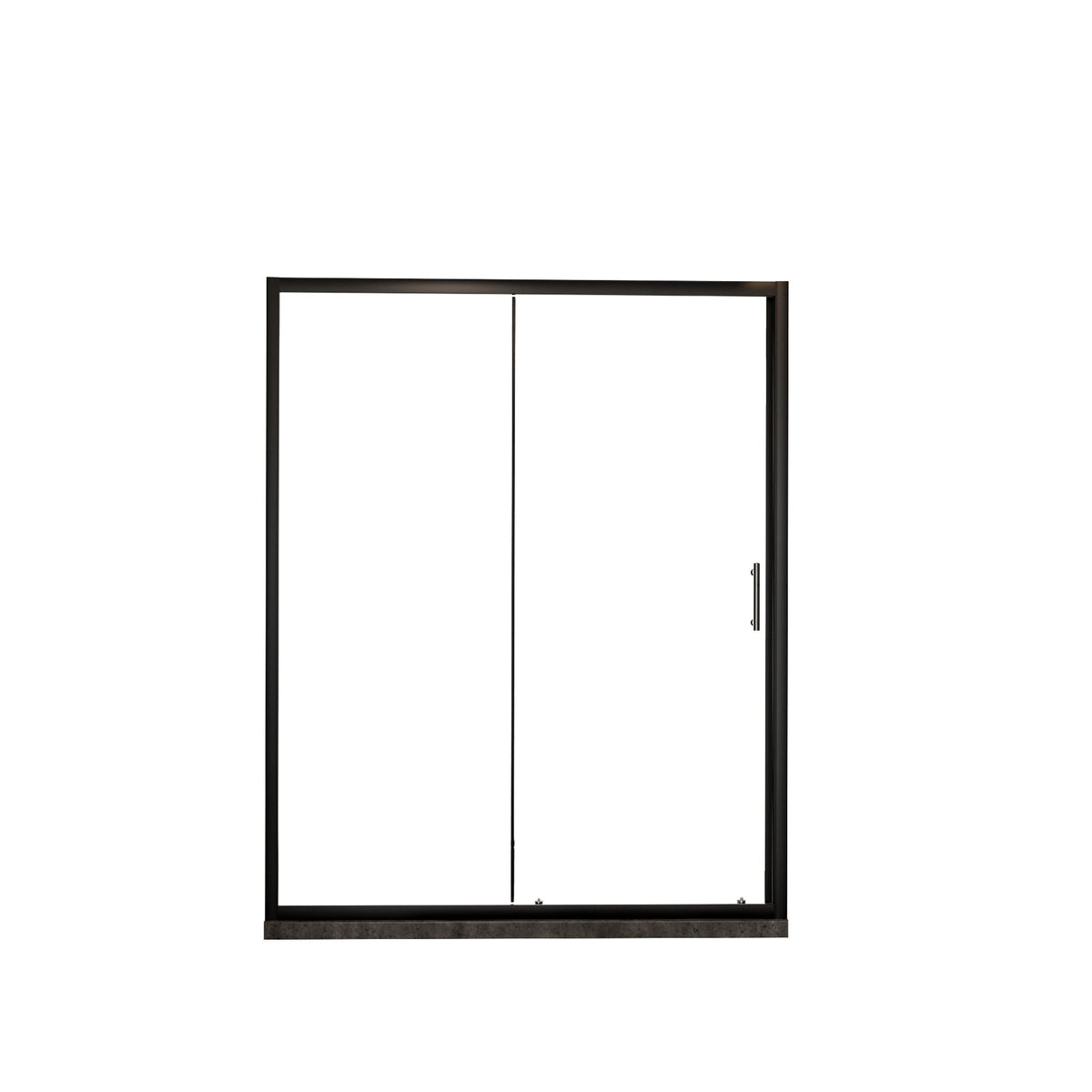Single Sliding Shower Door with Stainless Steel Handle - Black