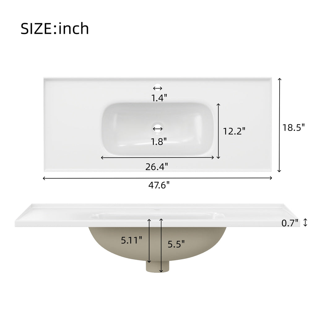 Navy Blue 48" Bathroom Vanity with Ceramic Sink - Navy Blue