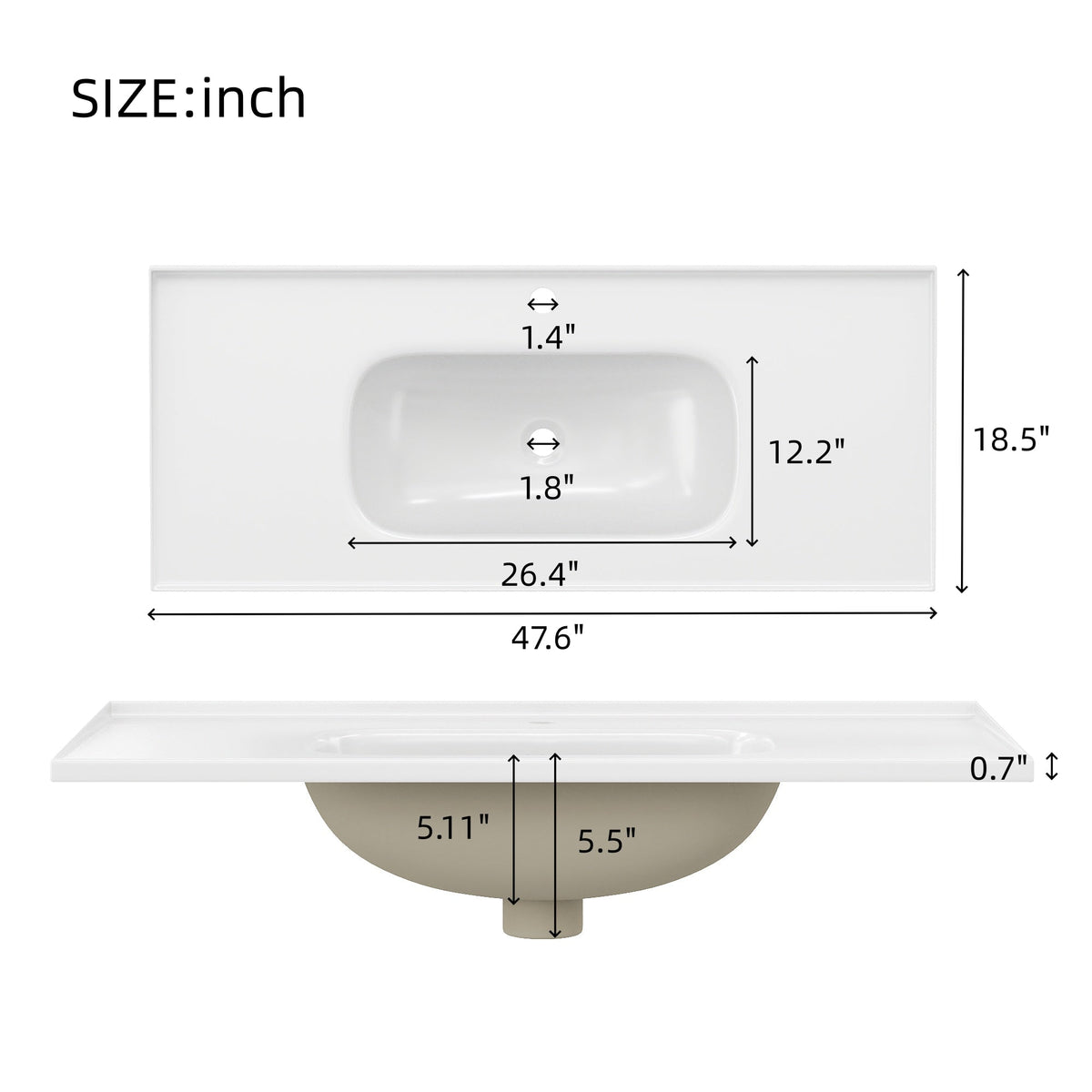 Navy Blue 48" Bathroom Vanity with Ceramic Sink - Navy Blue