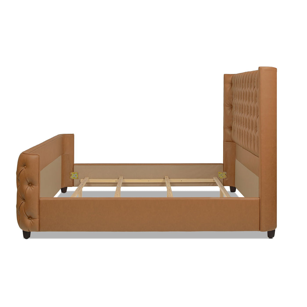 Tufted Panel Bed with Wingback Headboard and Footboard - Multiple Colors