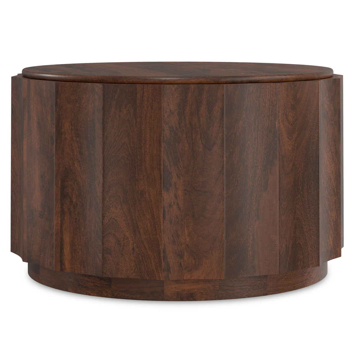 Walnut Brown Coffee Table with Drum Design - Trenton