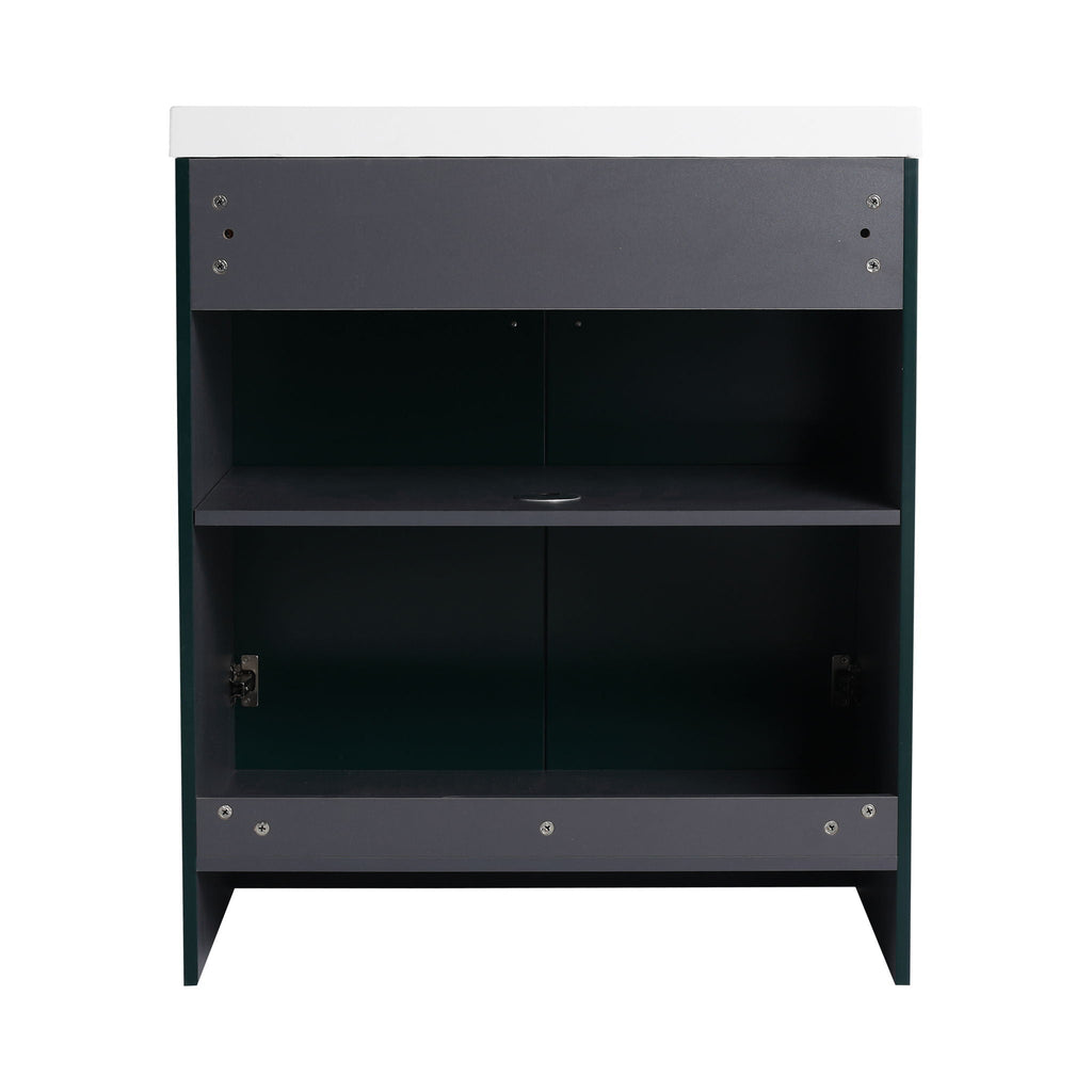 Modern Freestanding Bathroom Vanity with Soft Close Cabinet Doors - Pearl Silver, White, or Dark Green