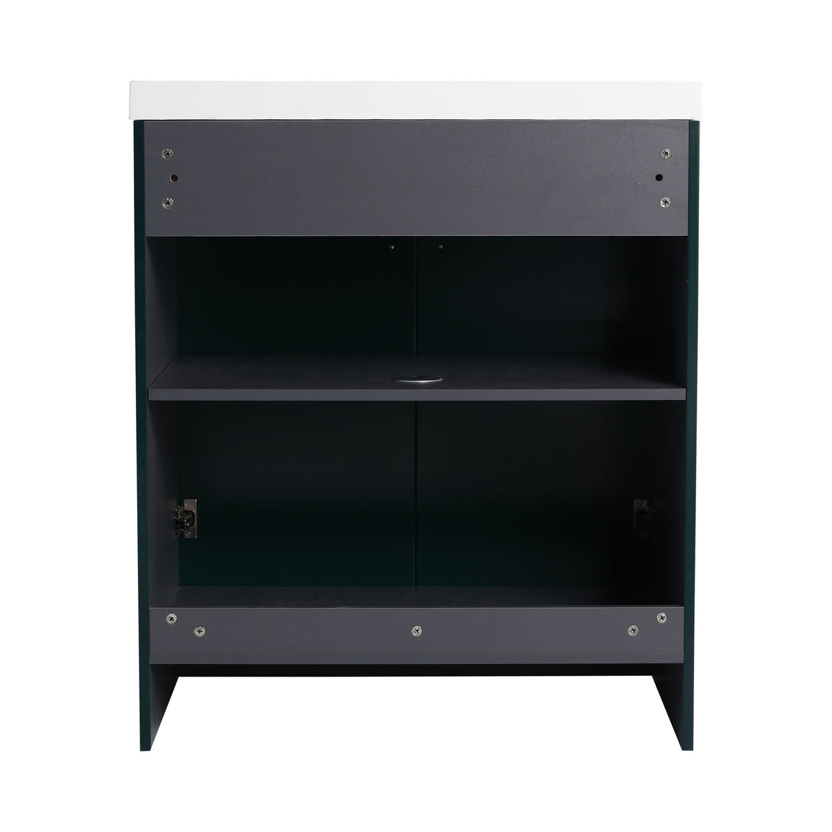 Modern Freestanding Bathroom Vanity with Soft Close Cabinet Doors - Pearl Silver, White, or Dark Green