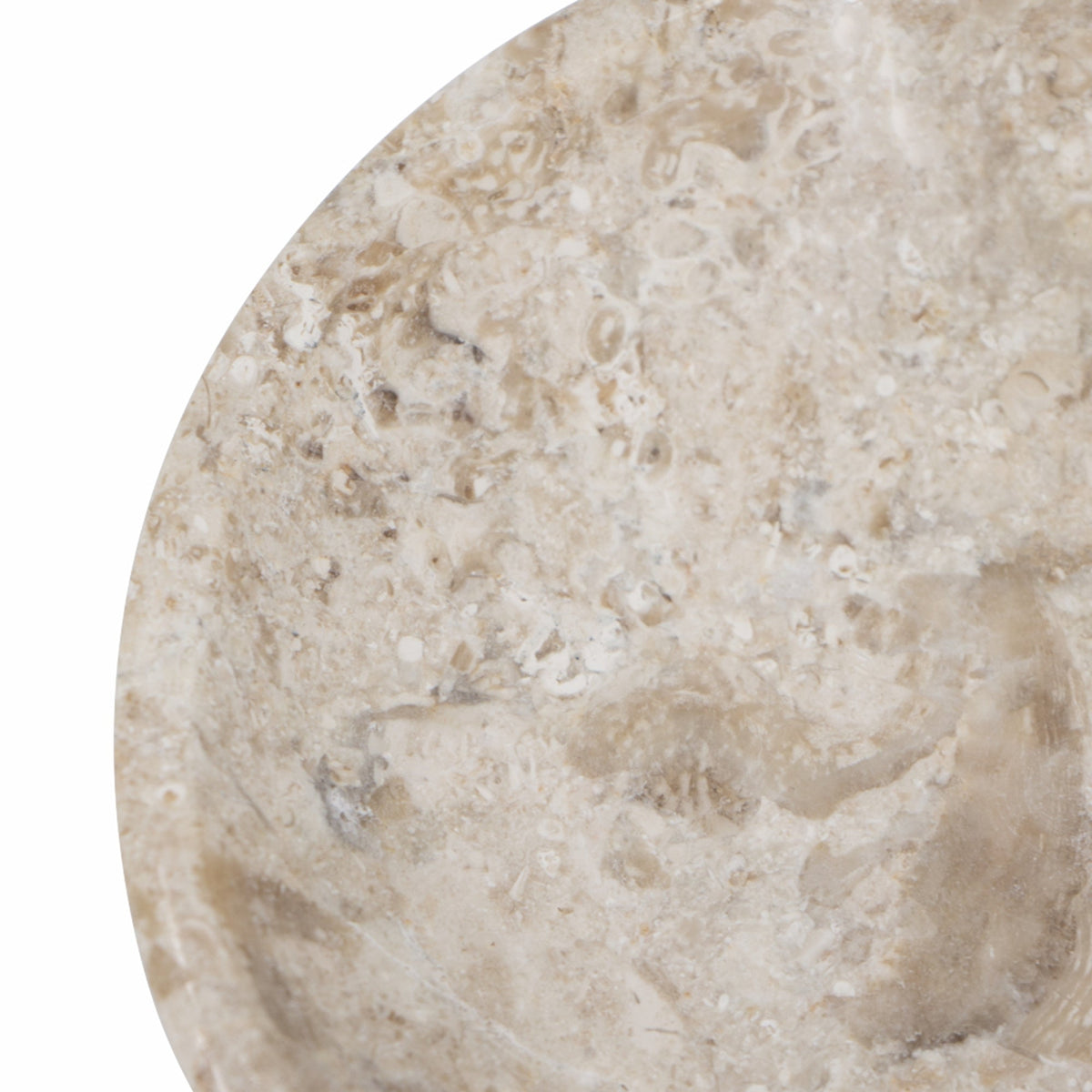 Round Marble Decorative Bowl with Smooth Finish - Cream