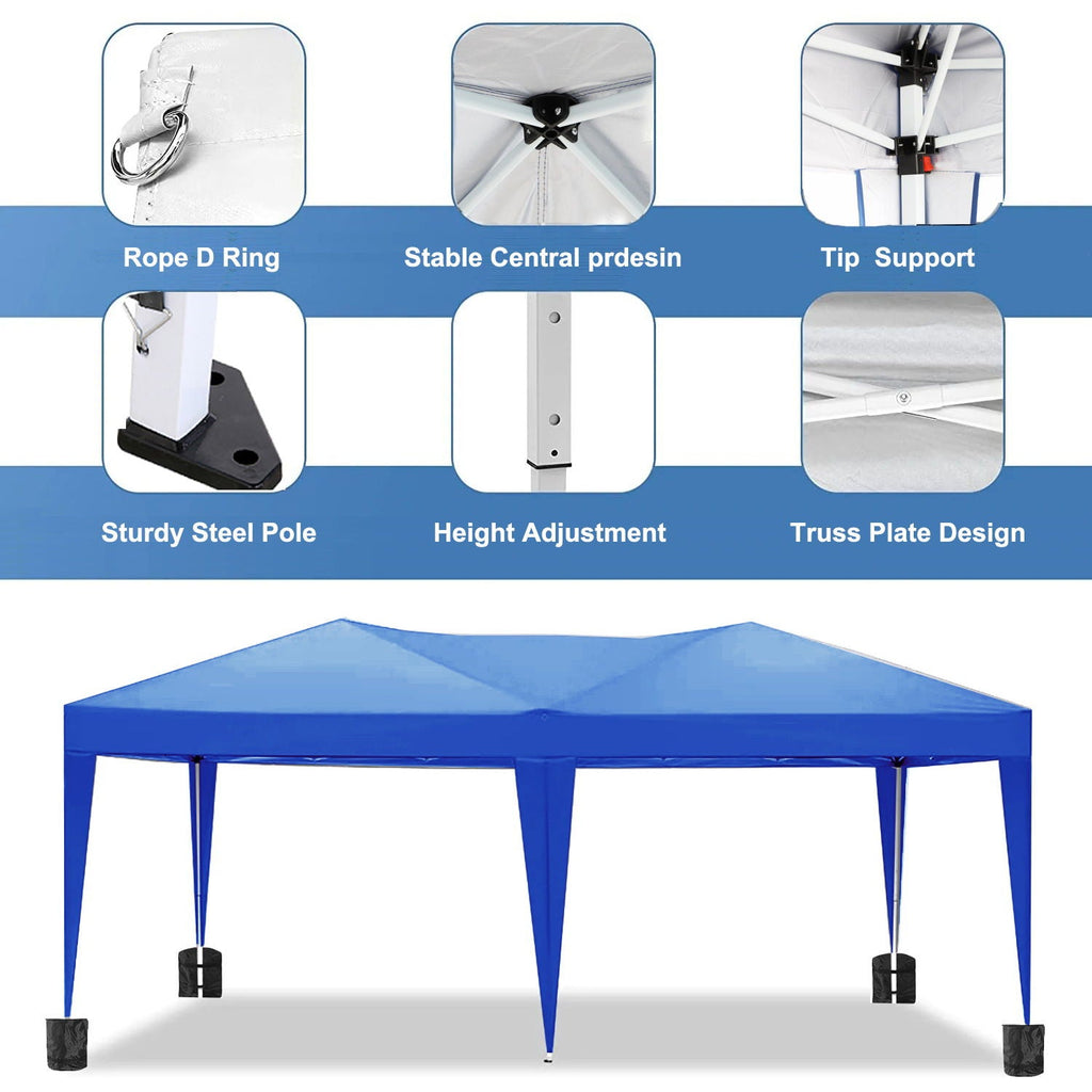 10'x20' Pop Up Canopy Tent with Removable Sidewalls and Carry Bag - White, Pink, Beige, Blue