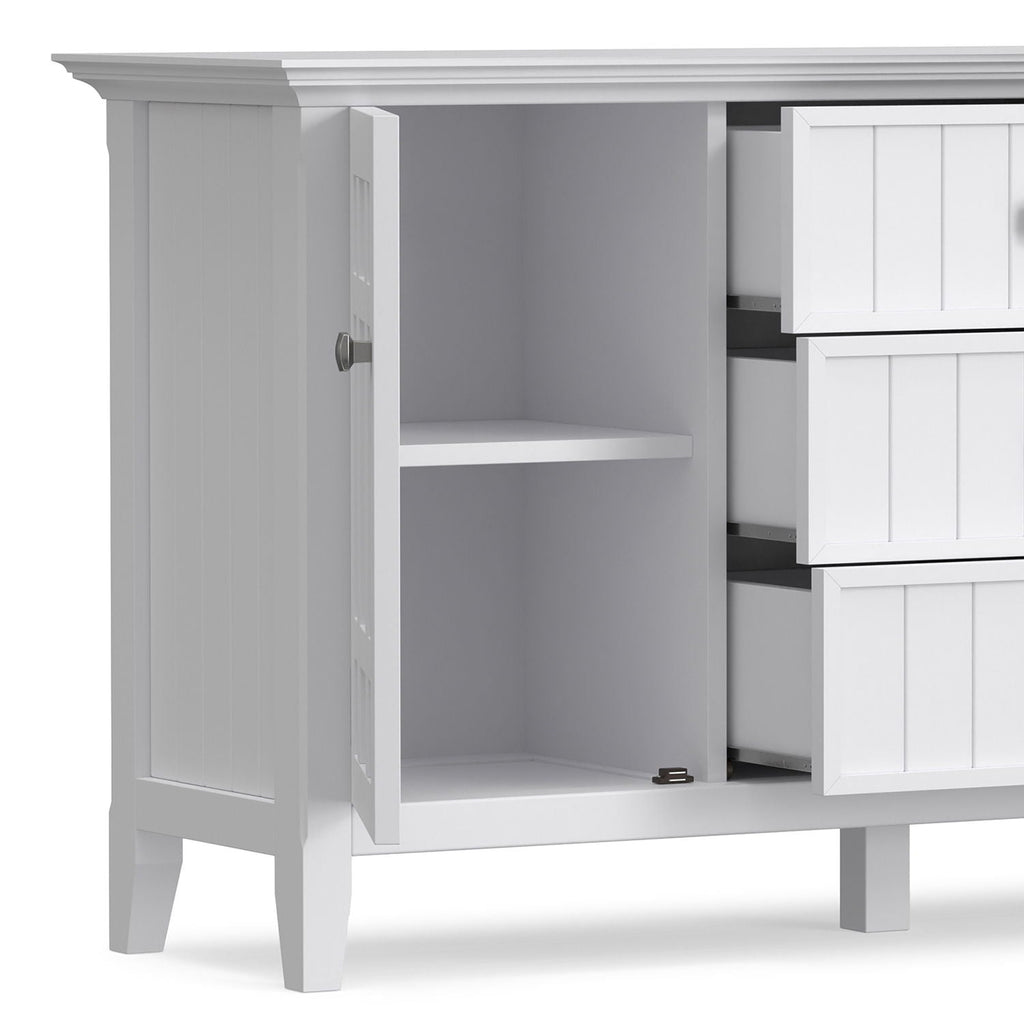 White Sideboard Buffet with Adjustable Storage - 54 in Wide