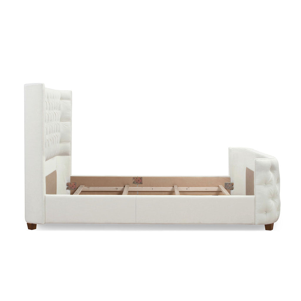 Tufted Panel Bed with Wingback Headboard and Footboard - Multiple Colors