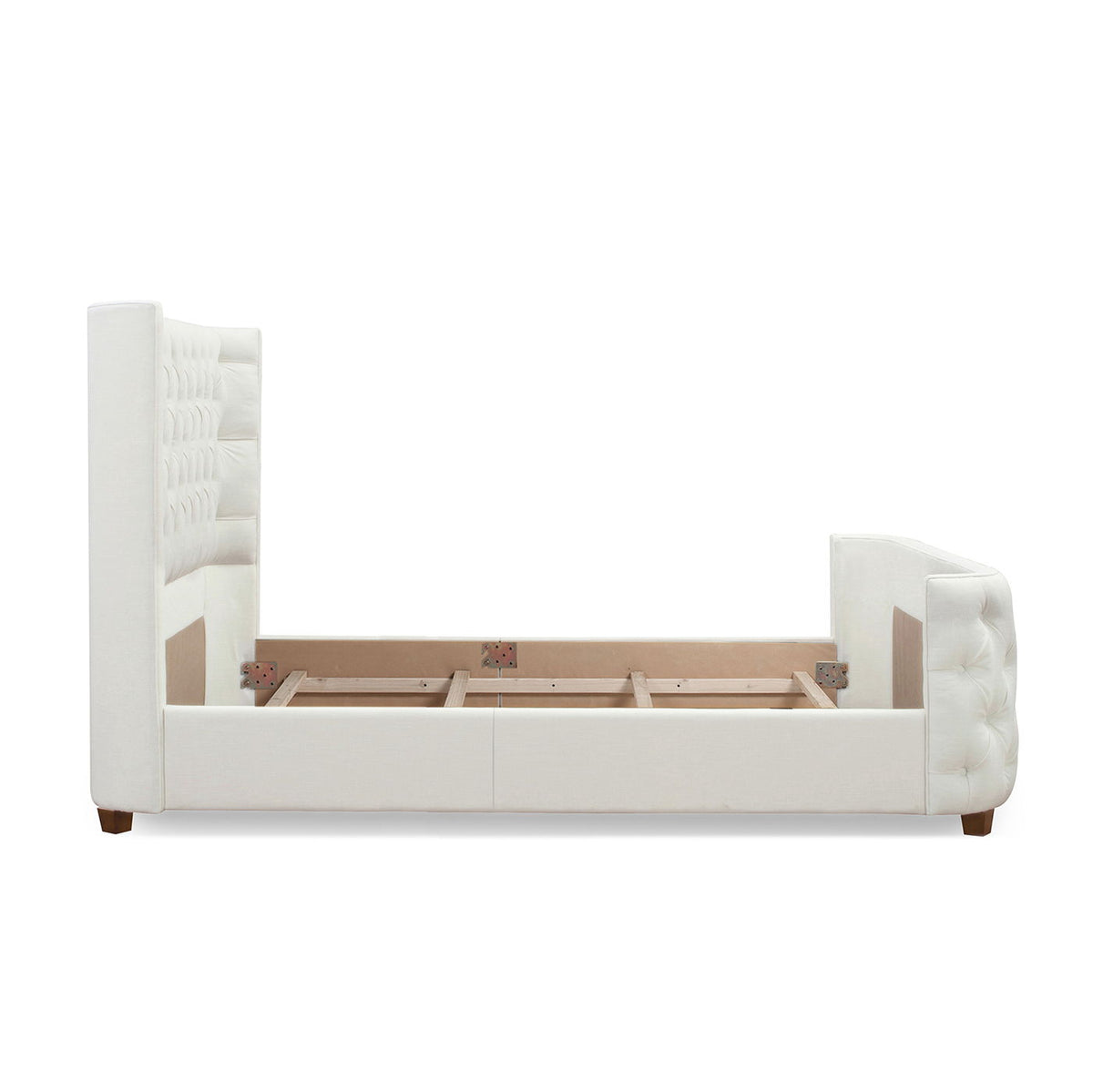 Tufted Panel Bed with Wingback Headboard and Footboard - Multiple Colors