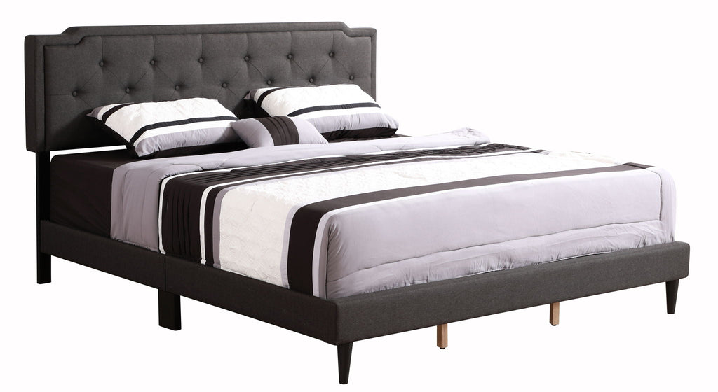 Button Tufted Upholstered Bed with Charming Design - Multiple Colors