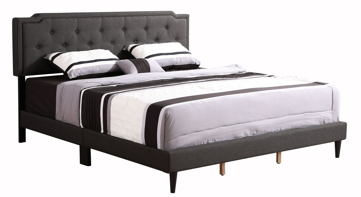 Button Tufted Upholstered Bed with Charming Design - Multiple Colors