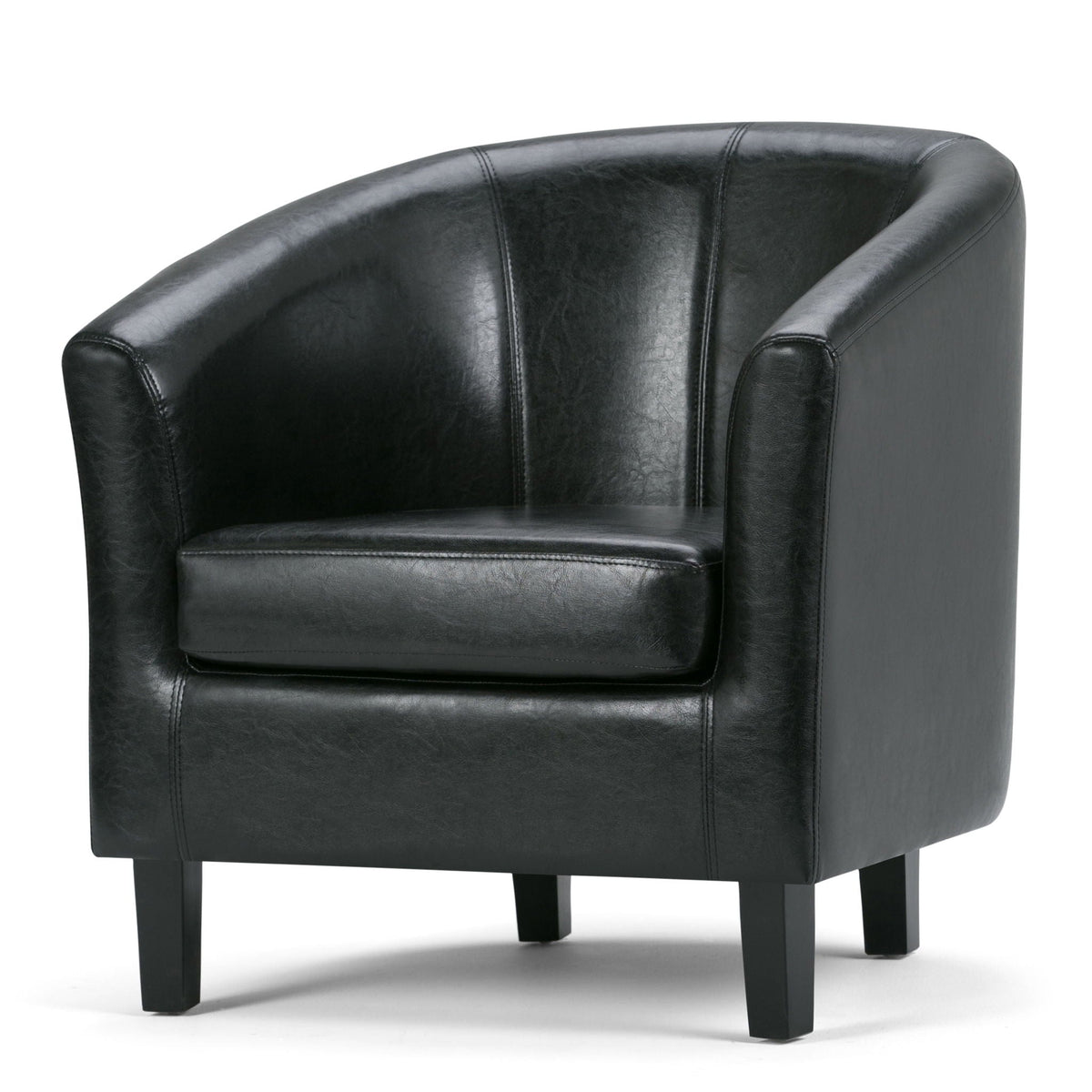 Transitional Tub Chair with Curved Back and Removable Cushion - Multiple Colors