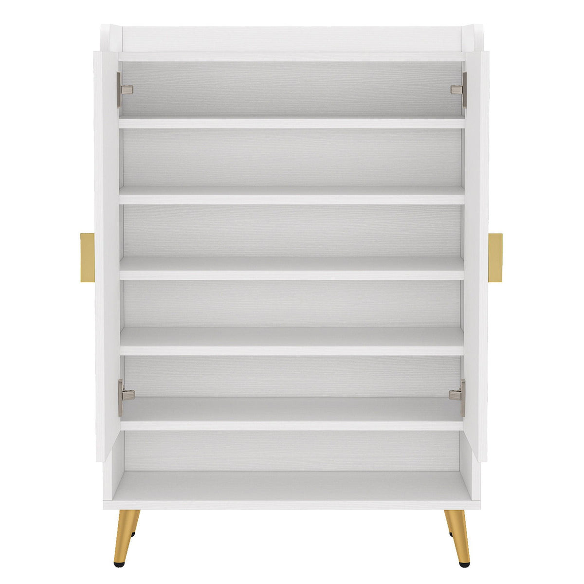 Shoe Cabinet With Doors, 7 Tier Storage Organizer with Adjustable Shelves - Dark Brown, Light Brown, or White