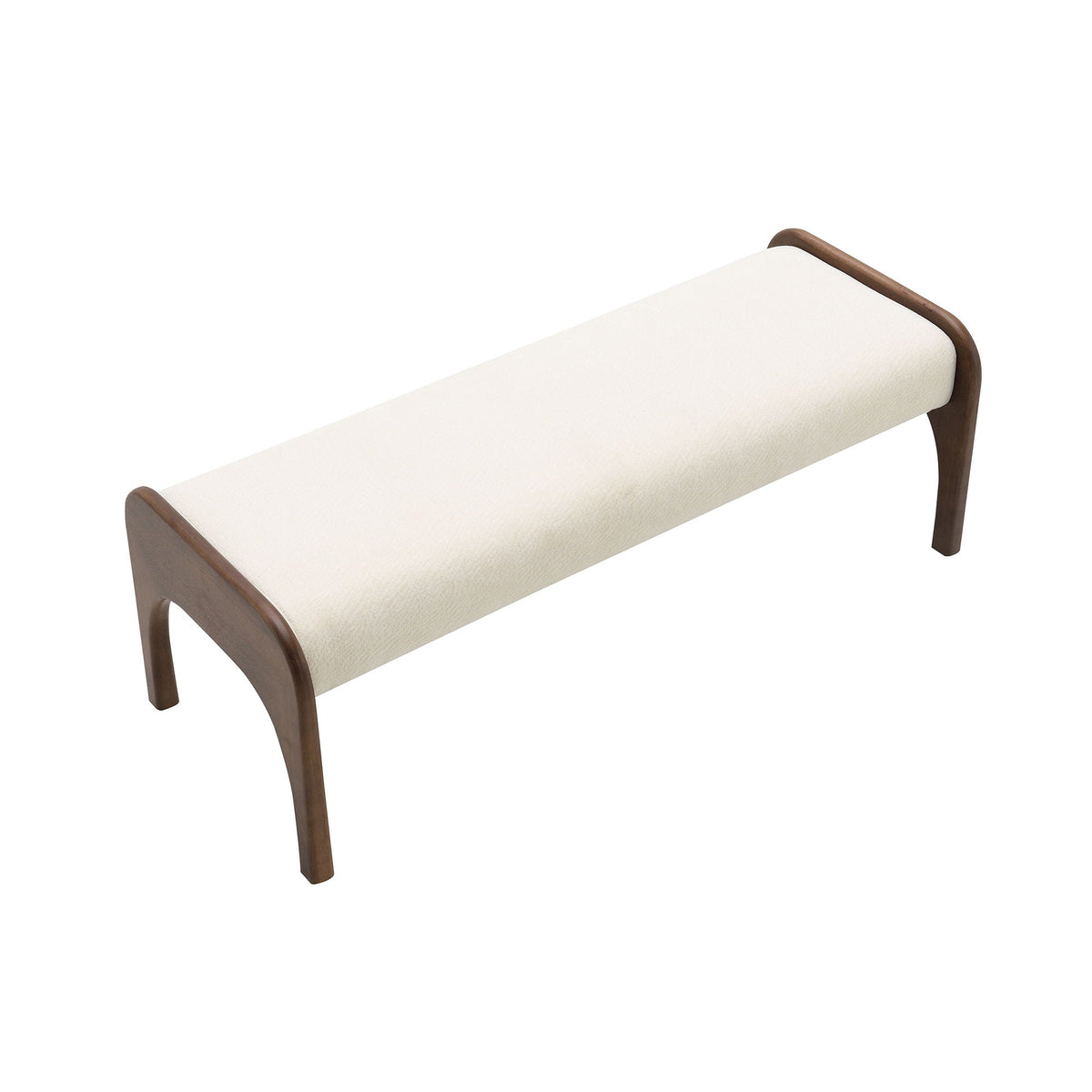 Modern Upholstered Long Bench with Plush Cushion - Beige or Dark Green