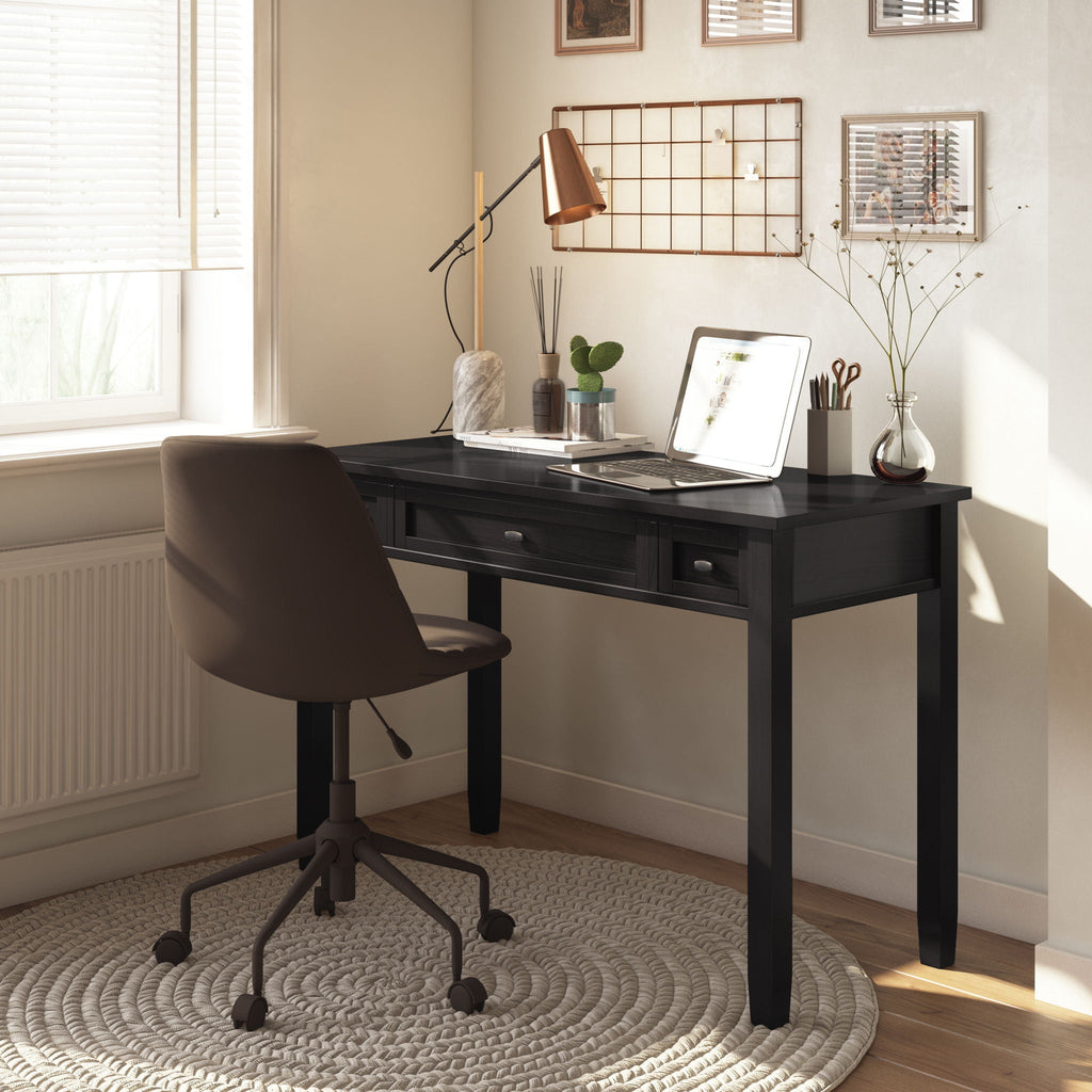 Handcrafted Wooden Writing Desk with Storage Drawers - Multiple Colors
