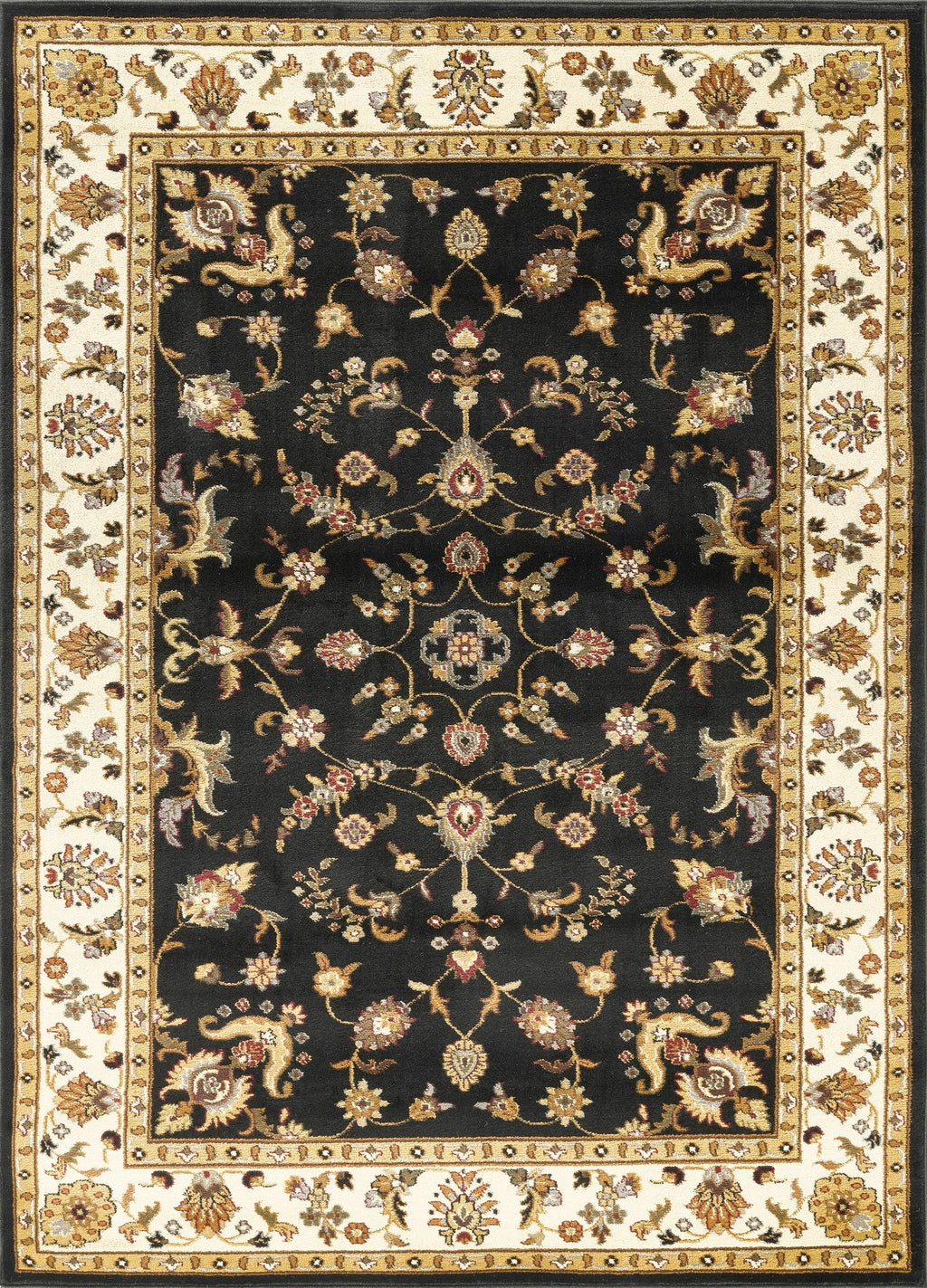 Classic GC_VIN5007 Area Rug with Timeless Design - Black