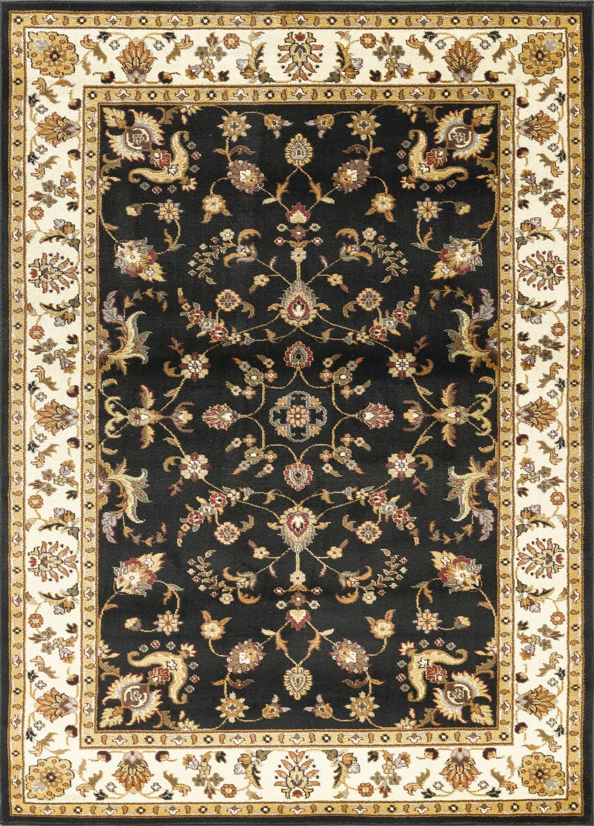 Classic GC_VIN5007 Area Rug with Timeless Design - Black