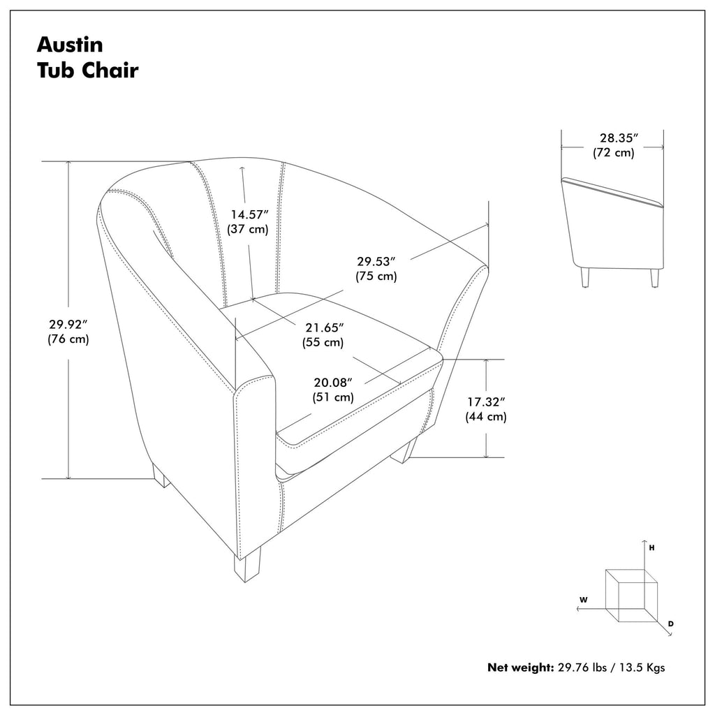 Transitional Tub Chair with Curved Back and Removable Cushion - Multiple Colors