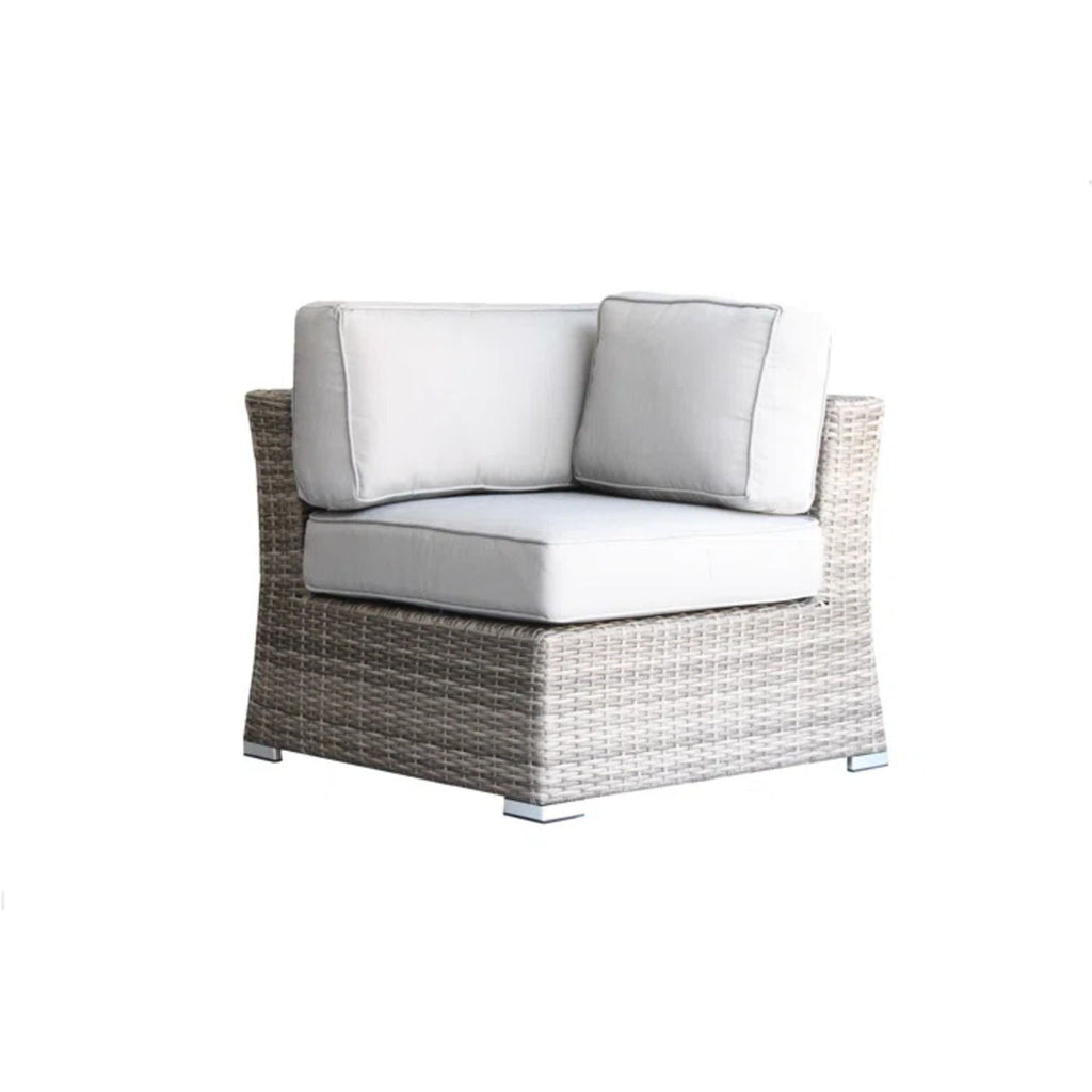 Wicker Sectional Sofa with Cushions and Table - Gray