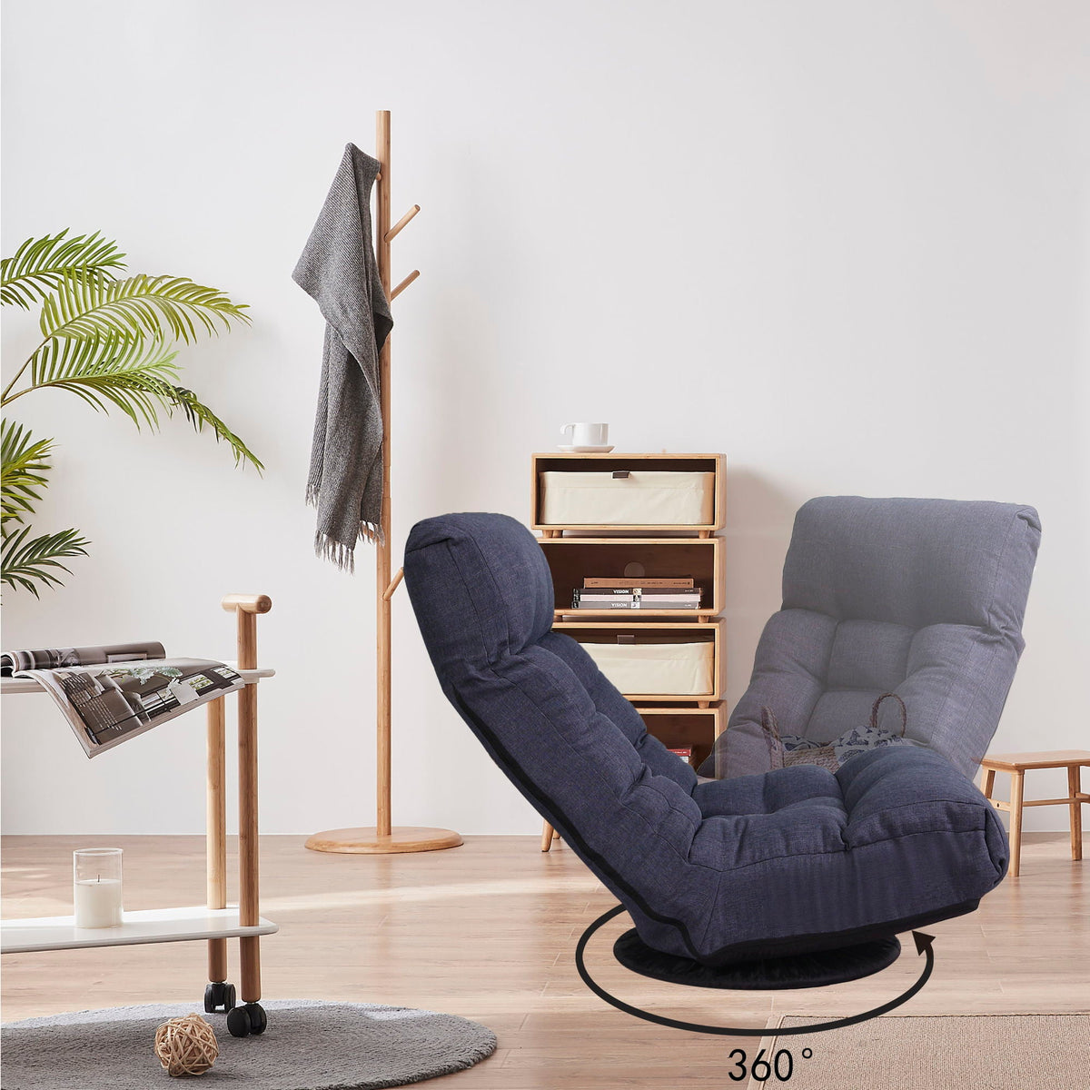 Adjustable Japanese Reclining Floor Chair Sofa With Metal Frame