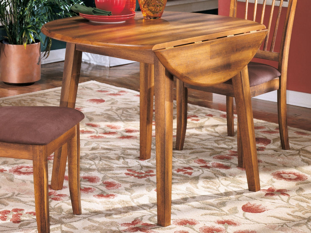 Berringer - Round DRM Drop Leaf Table - Rustic Brown