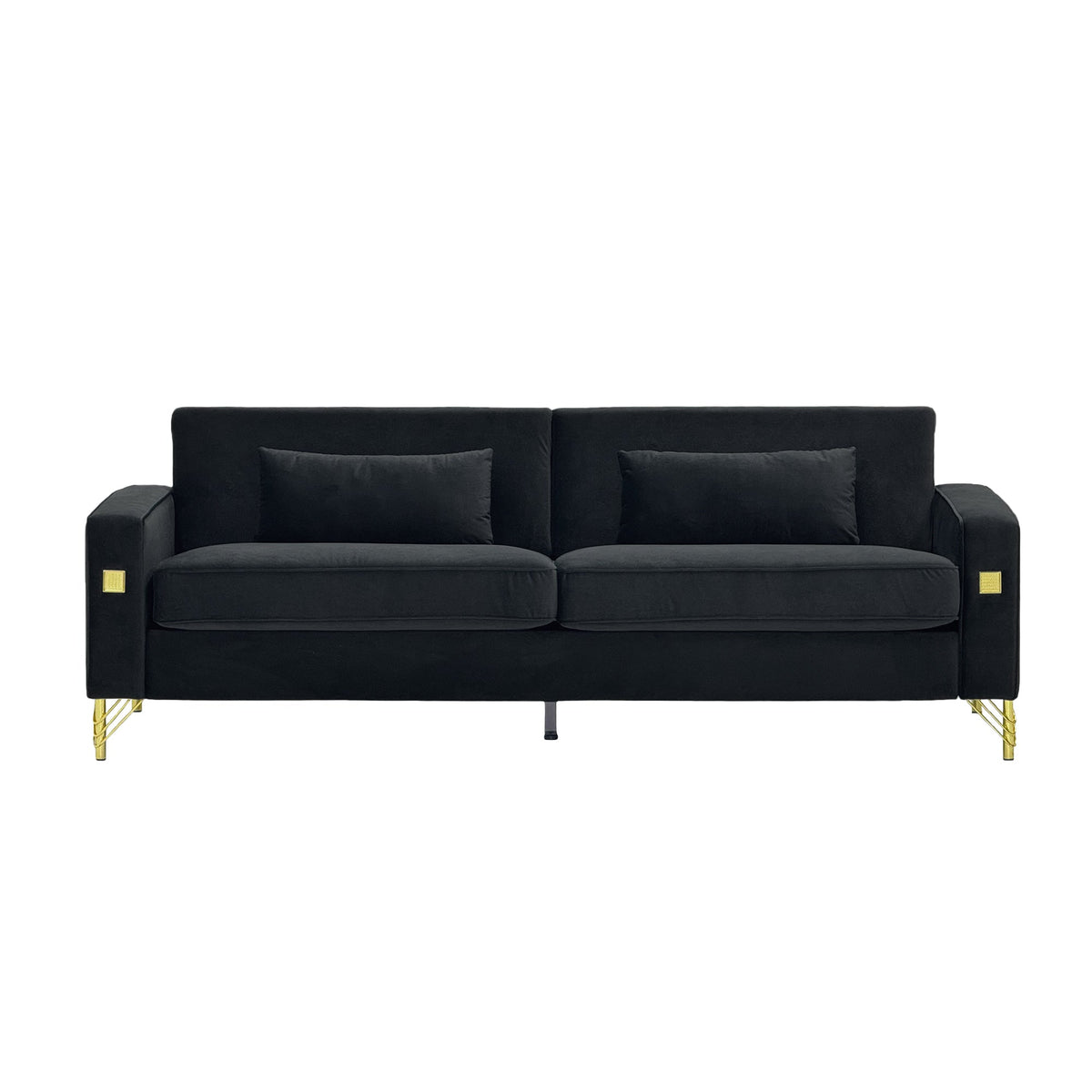 Luxury Velvet Sofa with Plush Cushions - Velvet