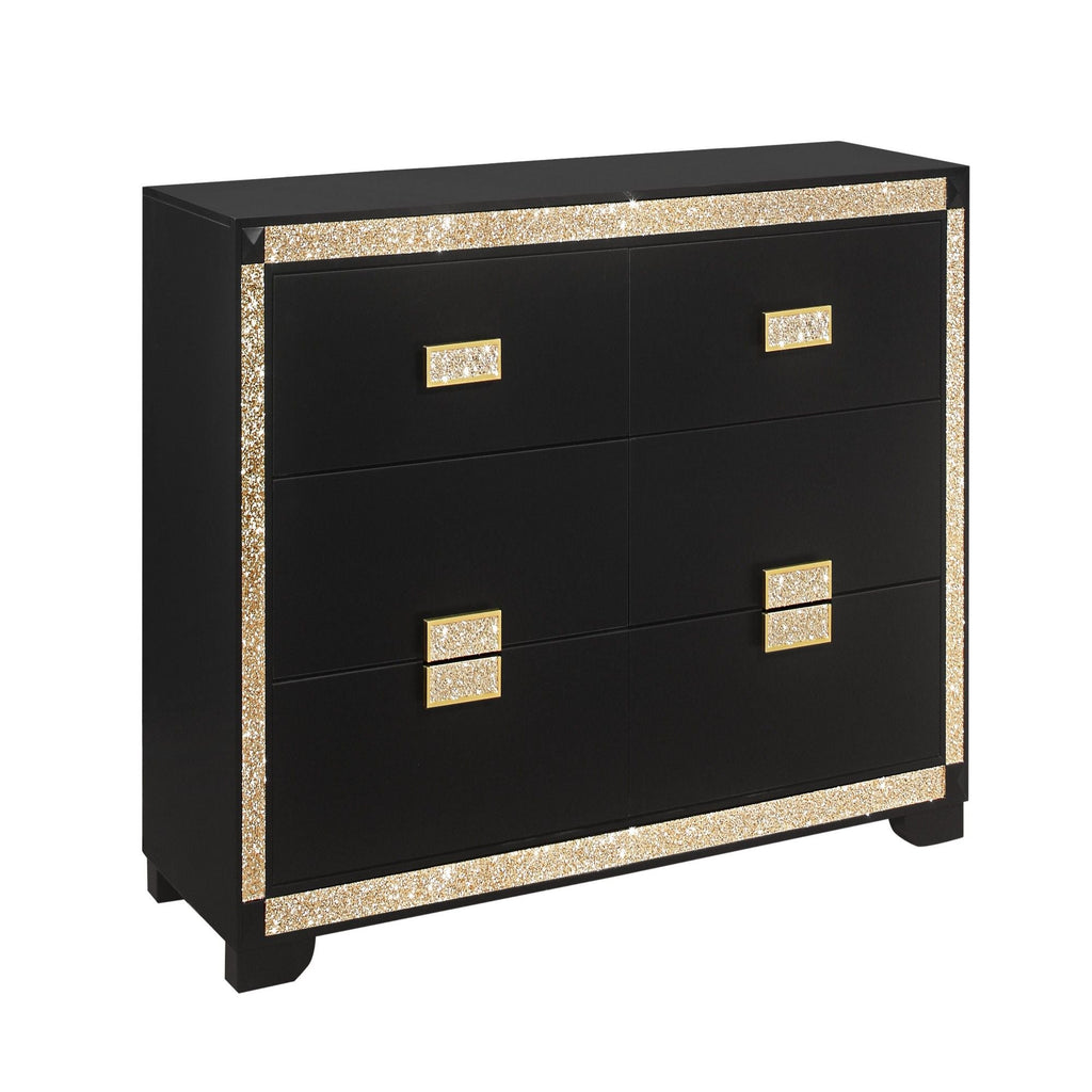 Lively Dresser With Glitter Detail - Black