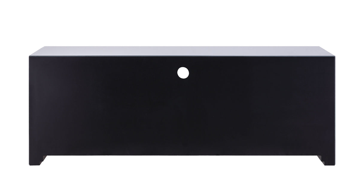 Mirrored TV Stand with Faux Diamonds and Storage - Silver