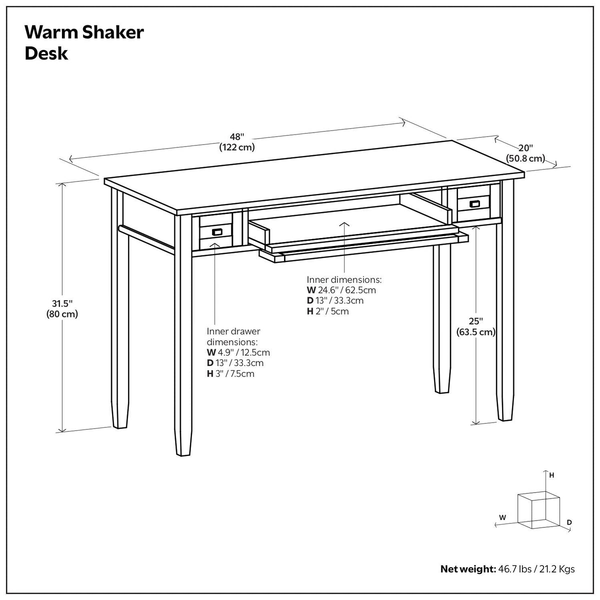 Handcrafted Wooden Writing Desk with Storage Drawers - Multiple Colors