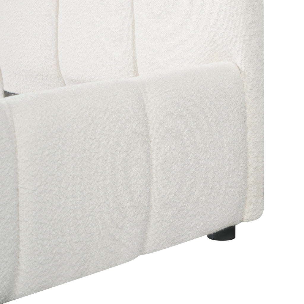 Queen Size Upholstered Bed Frame with Thick Fabric
