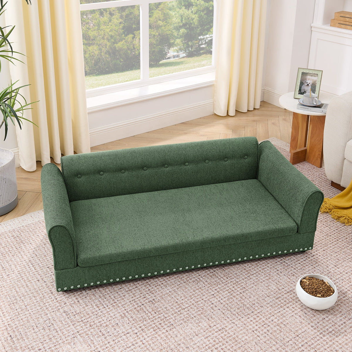 Oversized Pet Sofa with Elegant Modern Design – Olive Green, Beige, Dark Blue