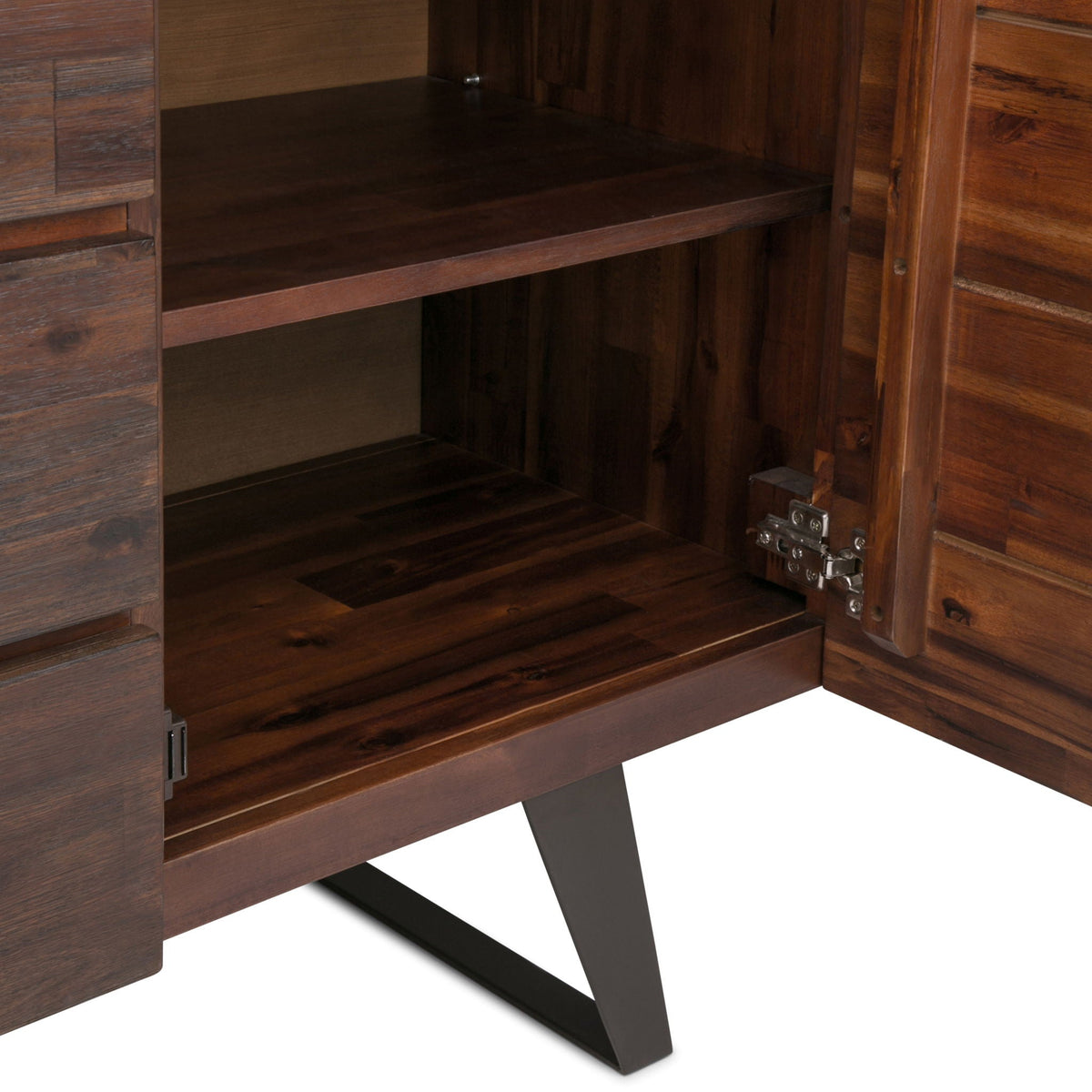 Lowry Modern Industrial Sideboard Buffet with Adjustable Shelves - Dark Brown or Light Brown